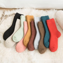 plain color Terry women socks cotton warn winter thick socks